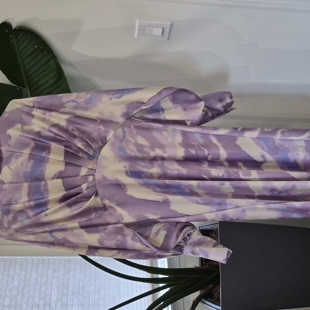 SHEIN Lavender and Cream Tie-Dye Maxi Dress